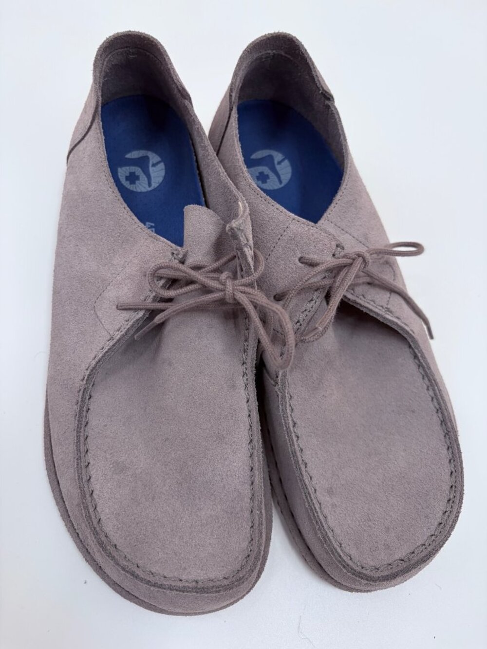 Birkenstock Utti Lace Mens 45 US 12 Gray Taupe Suede Leather Moc Toe Worn Once